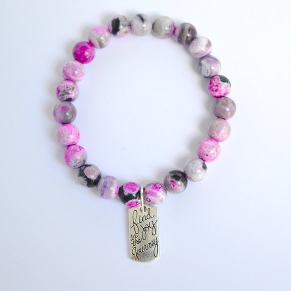Find Joy In The Journey Gemstone Beaded Bracelet - Picture 5 of 13
